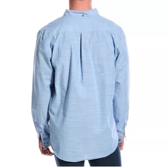 WESC Button Shirt Oden LS Oxford Unisex Long Sleeve Regular Fit Blue Cotton New - Picture 2 of 16